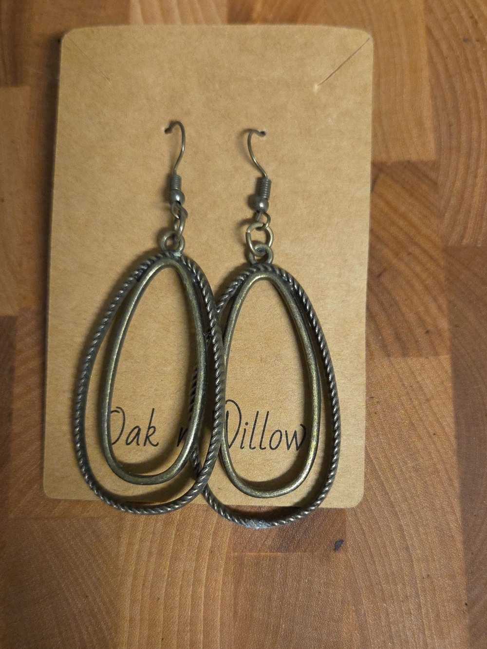 Bronze Double Teardrop Earrings